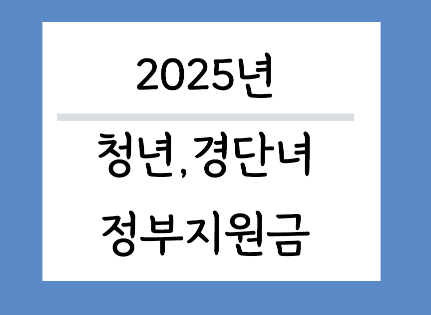 2025년 청년, 경단녀 정부지원금 BEST5