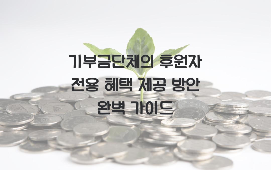 기부금단체의 후원자 전용 혜택 제공 방안