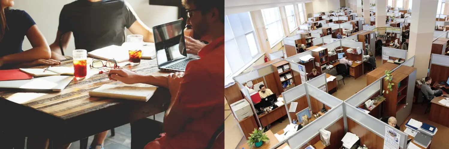 탁자에-모여있는-사람들과-사무실-배경사진