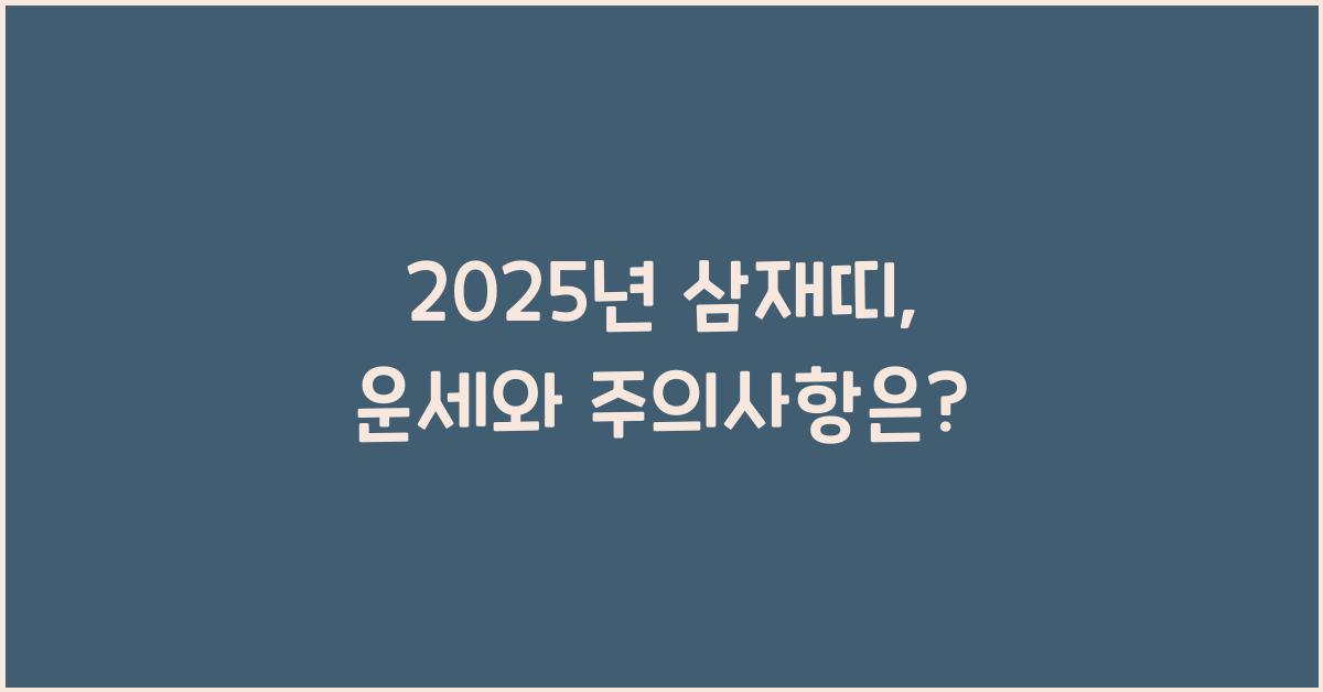 2025년 삼재띠