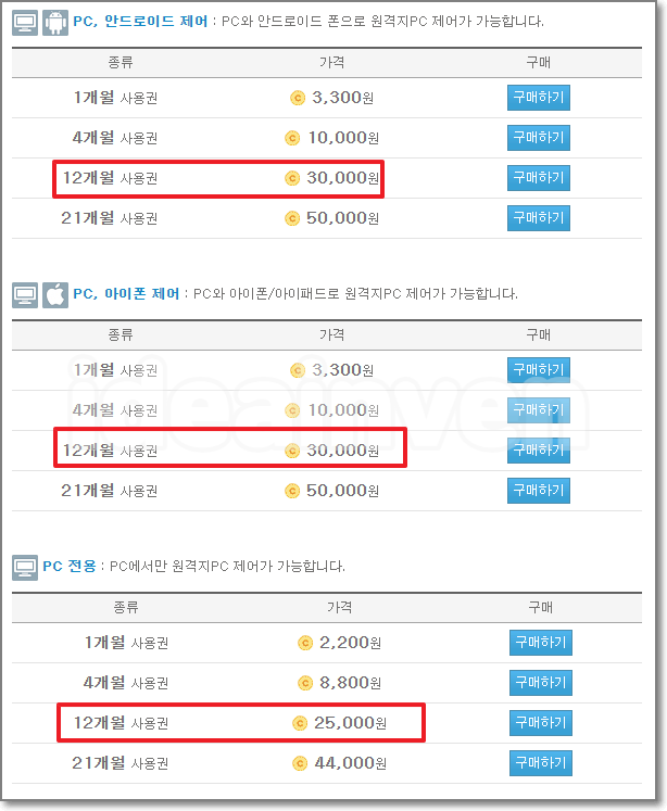 내 PC제어 가격
