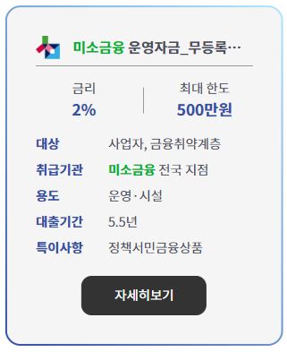 미소금융 대출 상품