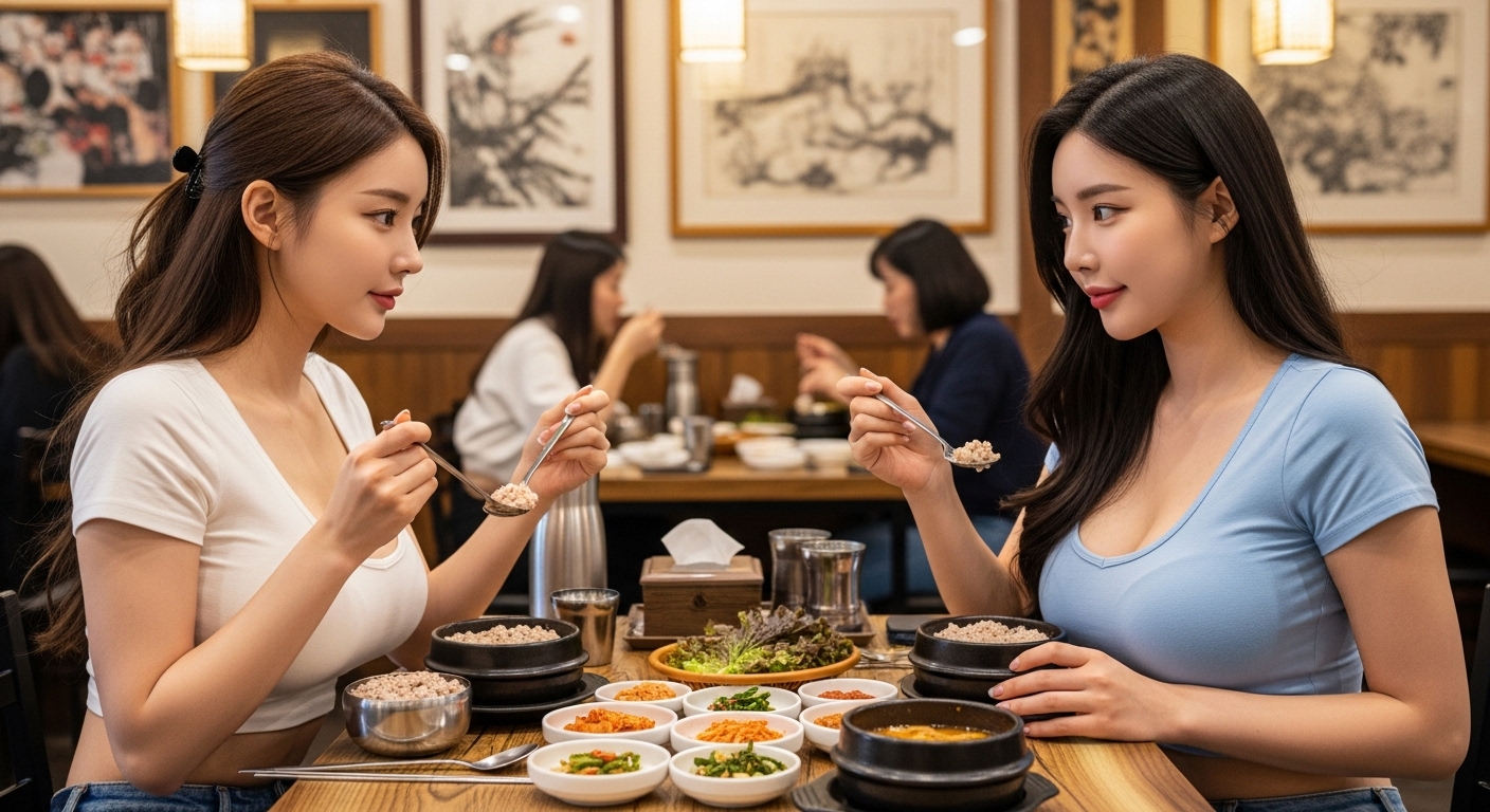 보리밥을 먹는 여자들