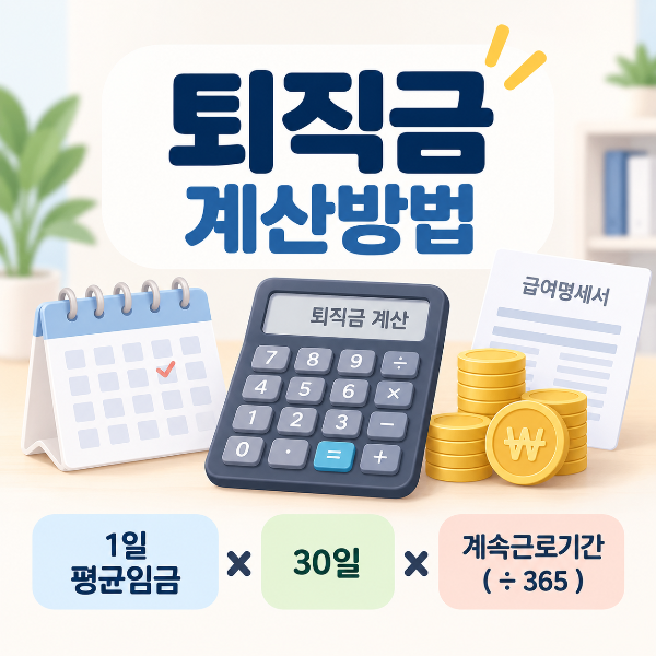 2026 퇴직금 계산방법과 기본 계산식 안내