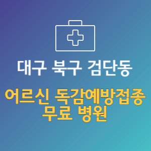 대구 북구 검단동 노인 독감예방접종 무료 병원 (인플루엔자 무료 접종 대상 날짜)