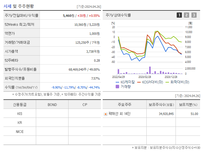 KG케미칼_기업개요