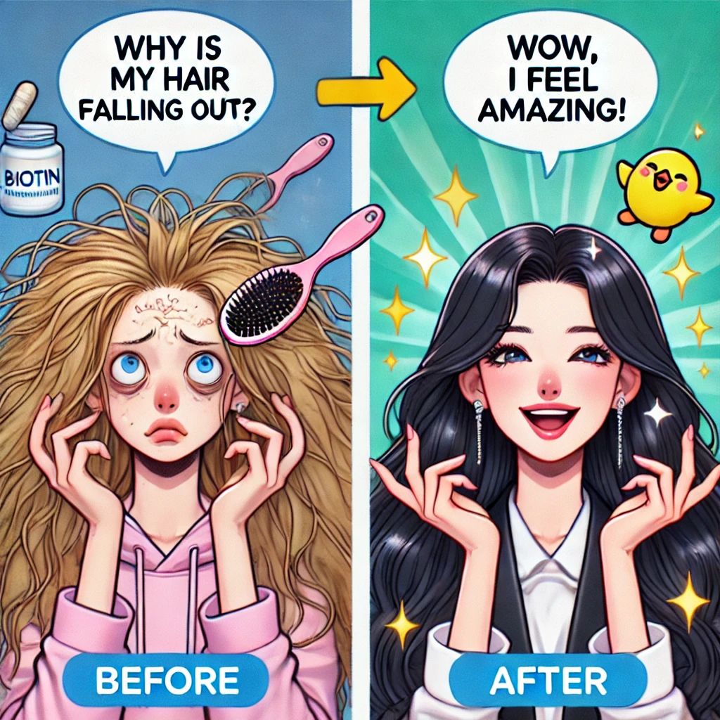 비오틴 먹기전 후 비교 사진