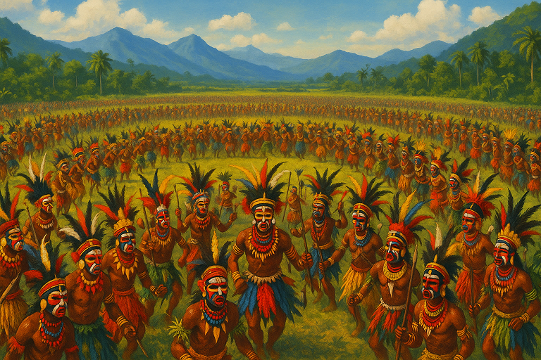 색채의 폭발, 파푸아뉴기니 부족 연합의 축제 ‘고로카 쇼’