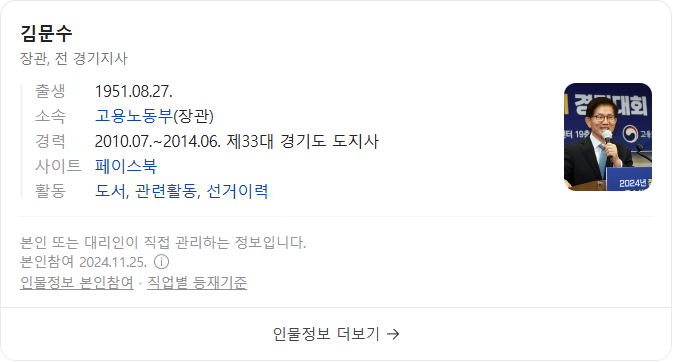 김문수 약력