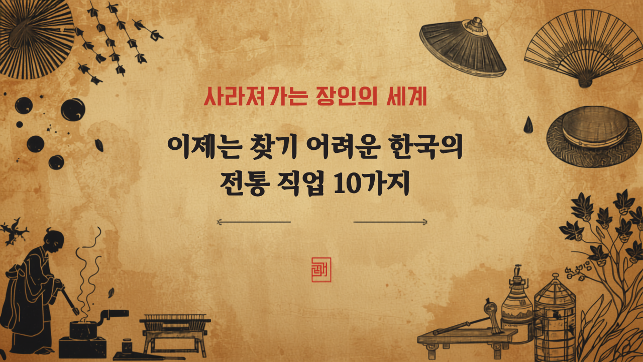 이제는 찾기 어려운 한국의 전통 직업 10가지