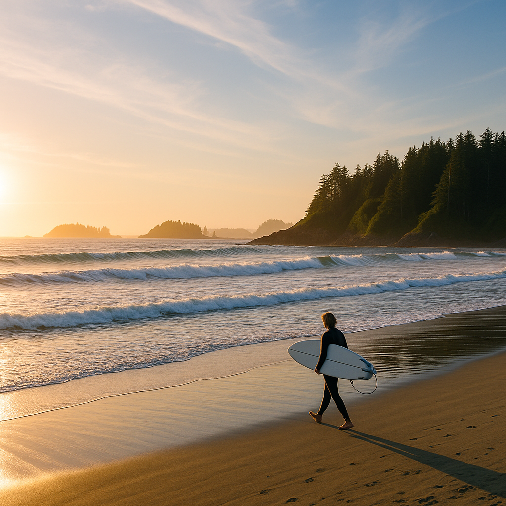 4️⃣ 캐나다 밴쿠버섬 토피노(Tofino, Canada) &ndash; 바다와 숲 사이의 고요한 해안선 🌲🌊