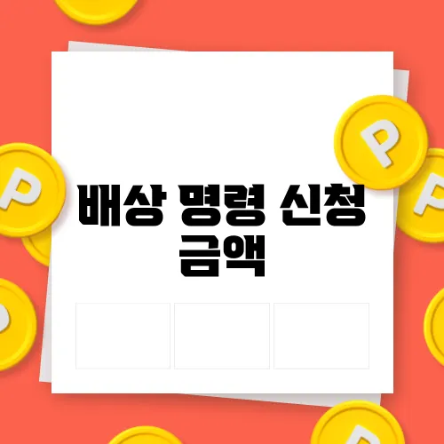 배상 명령 신청 금액