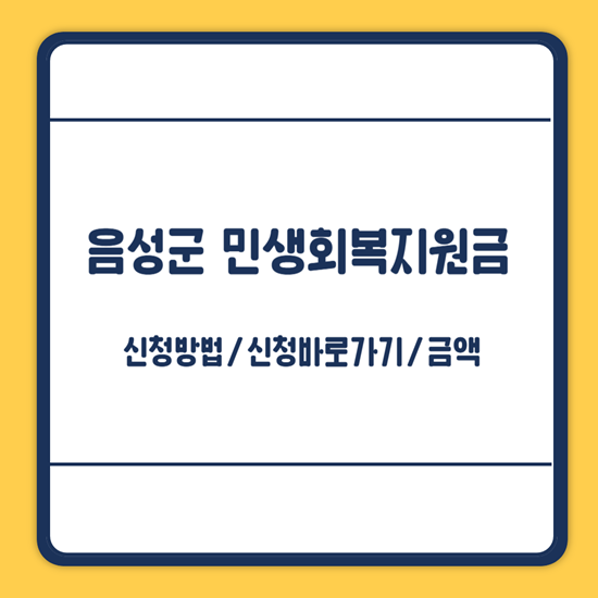 음성군 민생회복지원금 신청