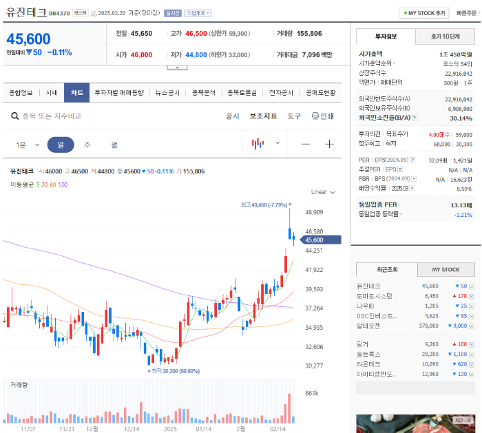 퓨리오사 관련주 유진테크