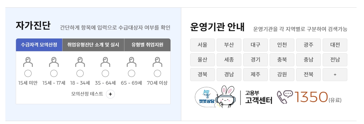 나이와 소득 등 자세한 조건을 확인하는 테스트 화면