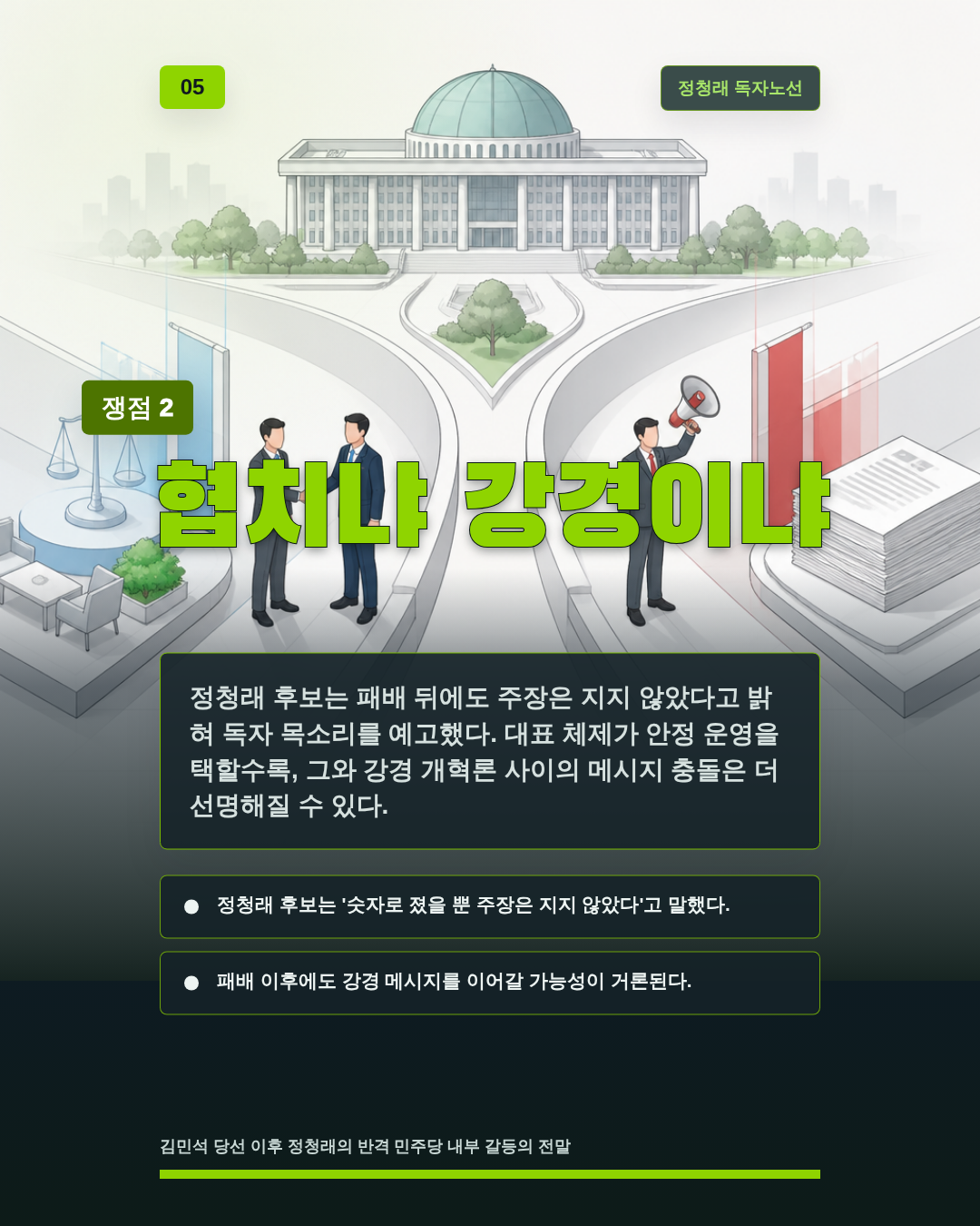 협치냐 강경이냐