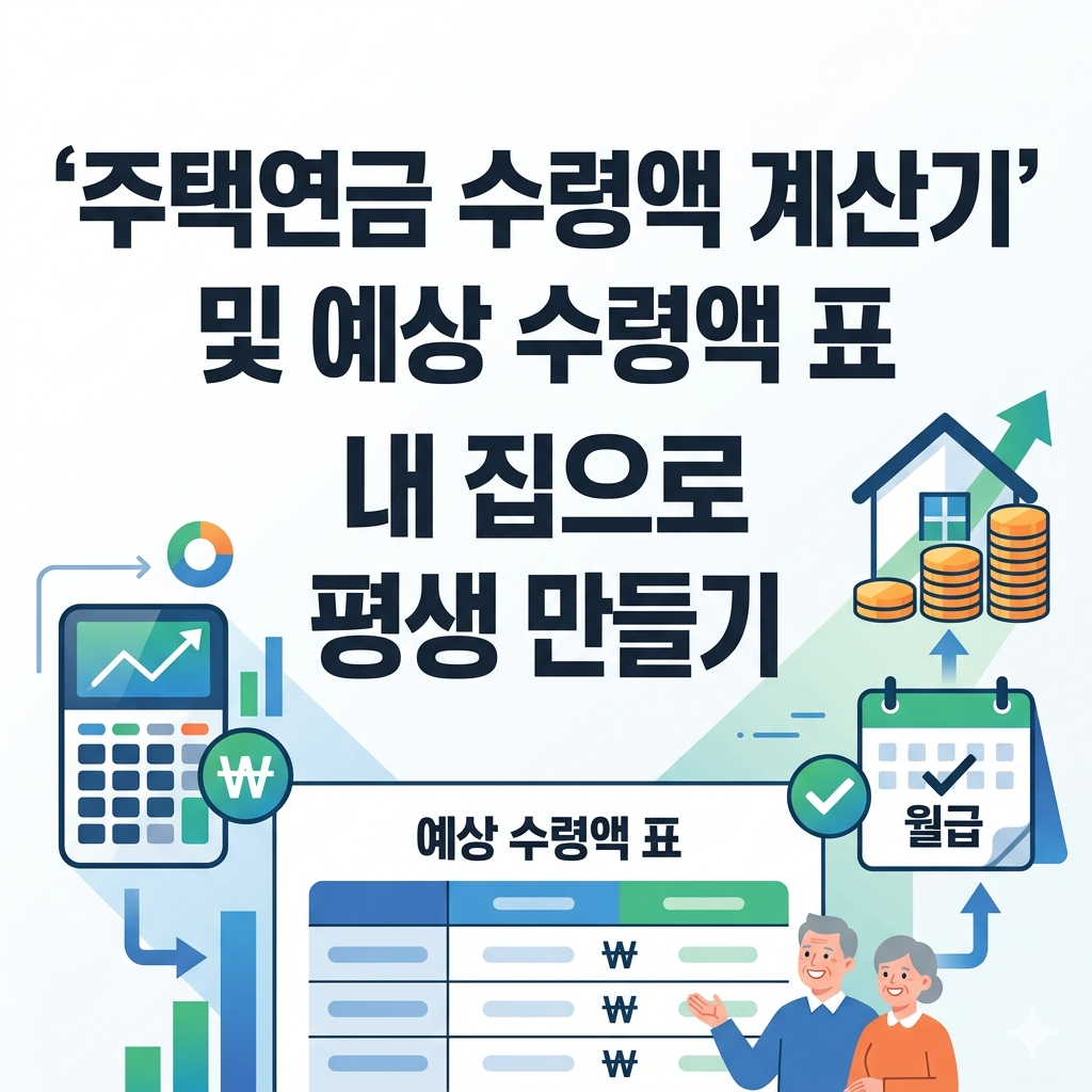 주택연금 수령액 계산기 및 예상 수령액 표 확인하고 내 집으로 평생 월급 만들기