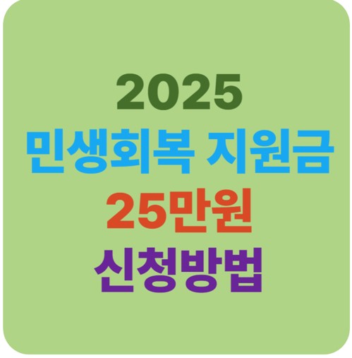2025 민생회복지원금 25만원 신청방법