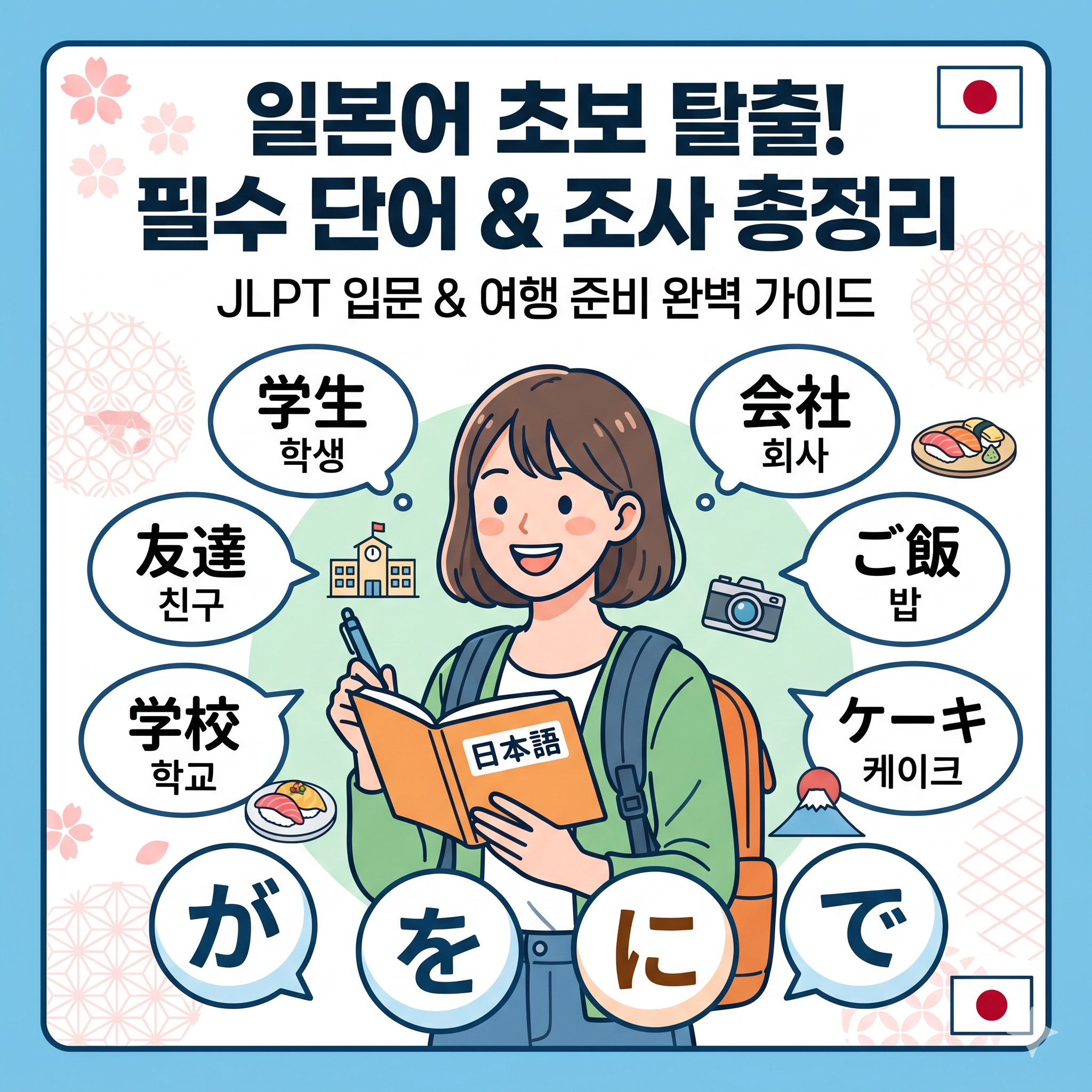 일본어 독학 첫걸음: 자주 쓰는 기초 단어와 필수 조사 핵심 요약