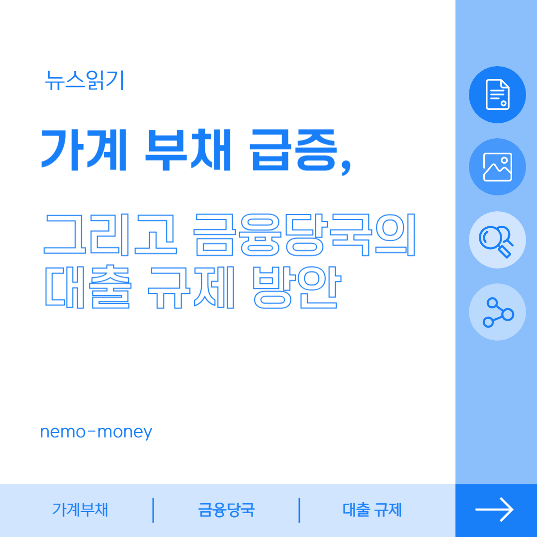 가계 부채 급등, 그리고 금융당국의 대출 규제 방안