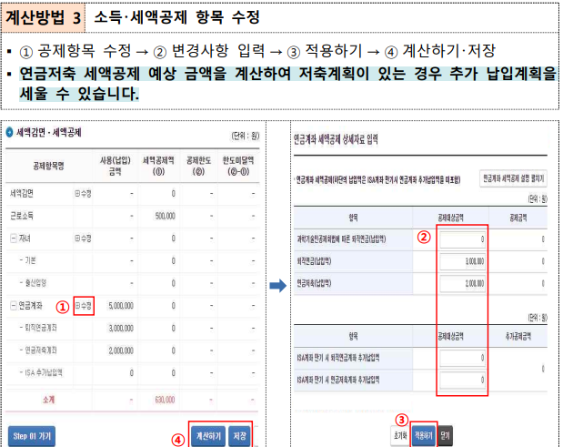 연말정산 예상세액 계산하기
