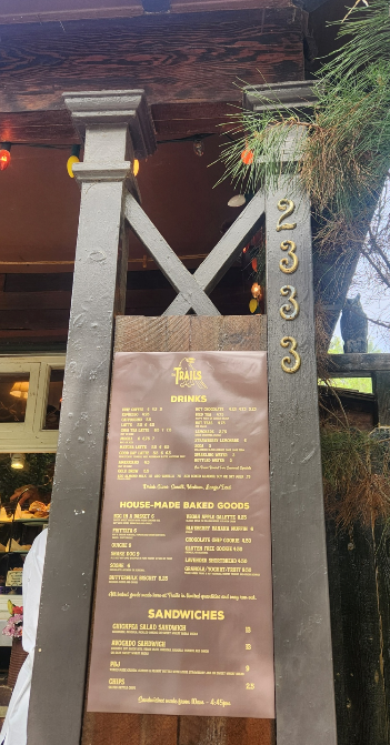 카페 트레일 메뉴판 이미지