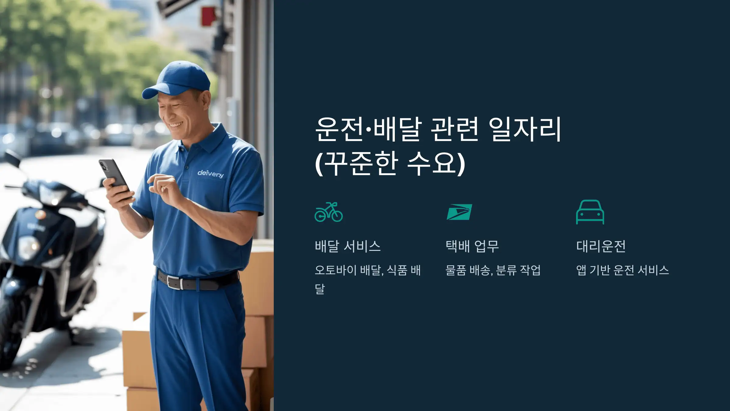 운전·배달 관련 일자리 (꾸준한 수요)