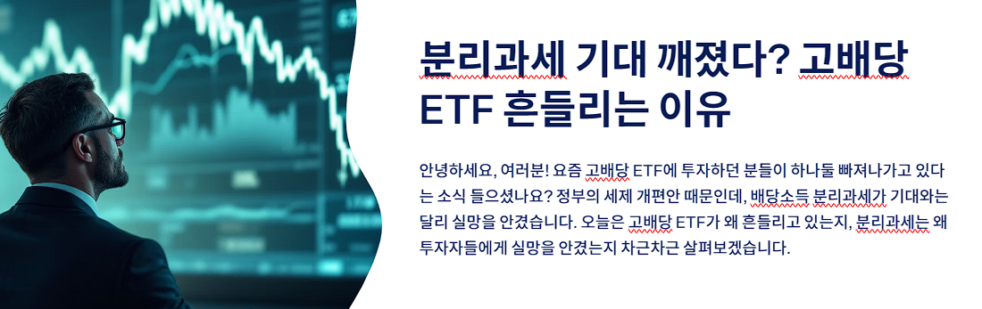 분리과세 기대 깨졌다? 고배당 ETF 흔들리는 이유