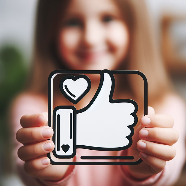 엄지손가락을 들고 있는 그림을 들고 있는 어린아이 사진