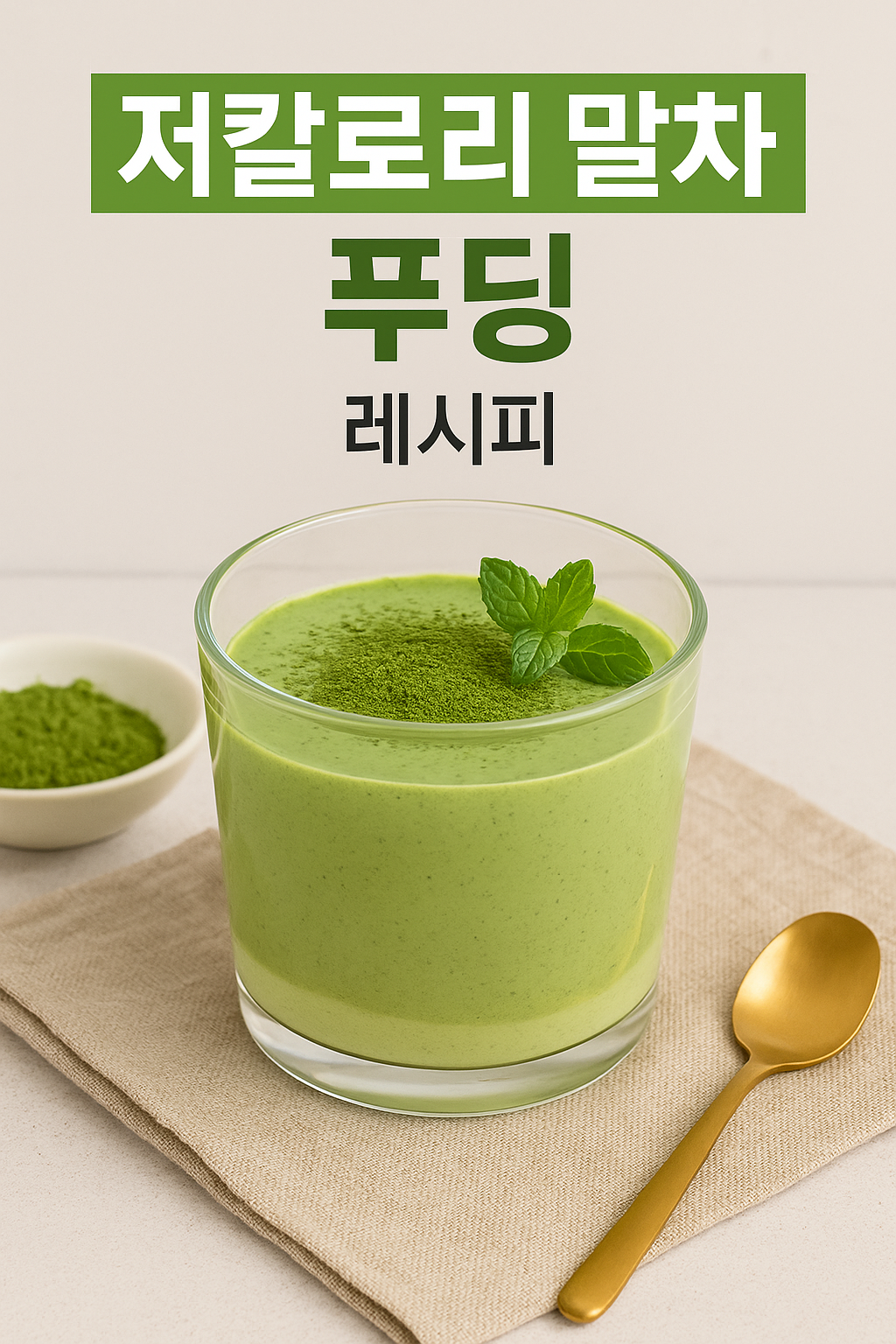 말차 푸딩