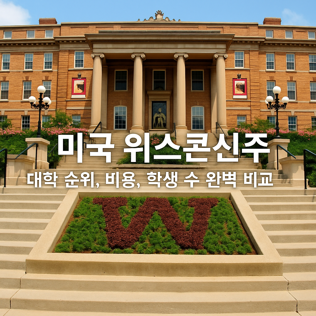 미국 대학 순위-위스콘신주 대학 순위, 비용, 학생 수 완벽 비교 이미지