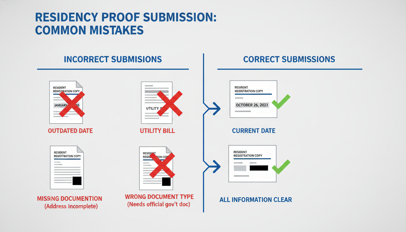 경기도민 인증 서류 준비 시 자주 발생하는 실수와 올바른 서류 제출 방법을 보여주는 인포그래픽