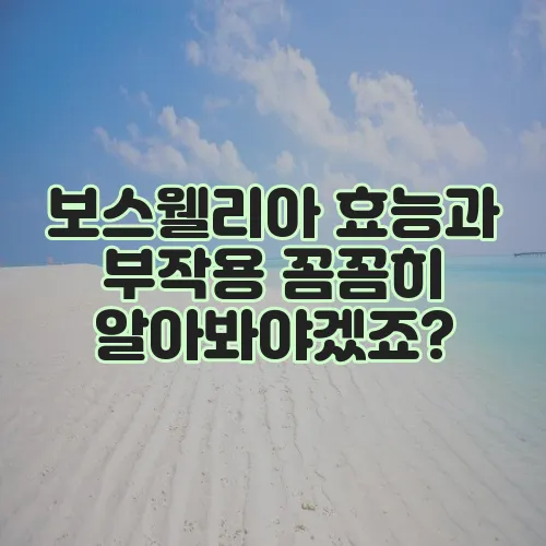 보스웰리아 효능과 부작용 꼼꼼히 알아봐야겠죠?