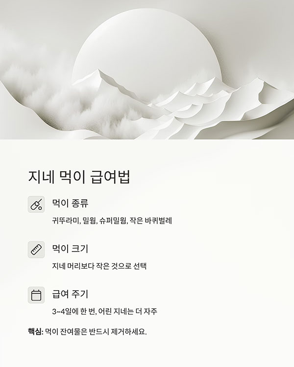 먹이는 어떻게 급여하나요?