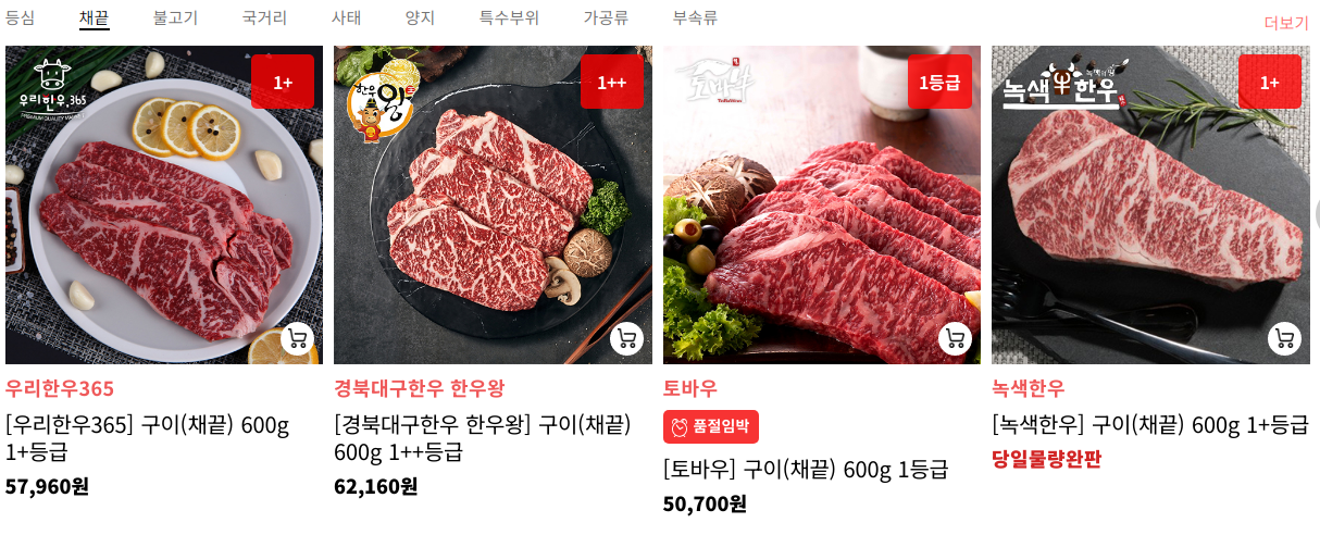 채끝 할인가