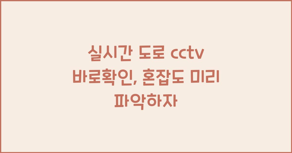 실시간 도로 cctv 바로확인