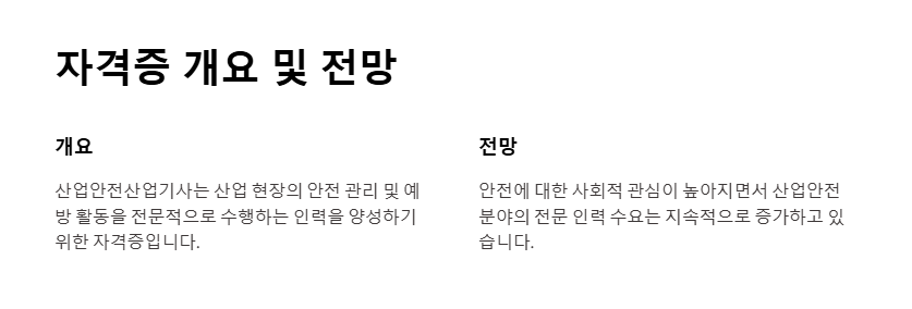산업안전산업기사 자격증 전망