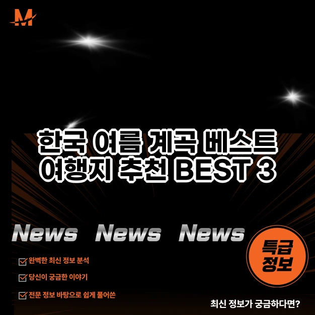 여름 계곡 베스트 여행지