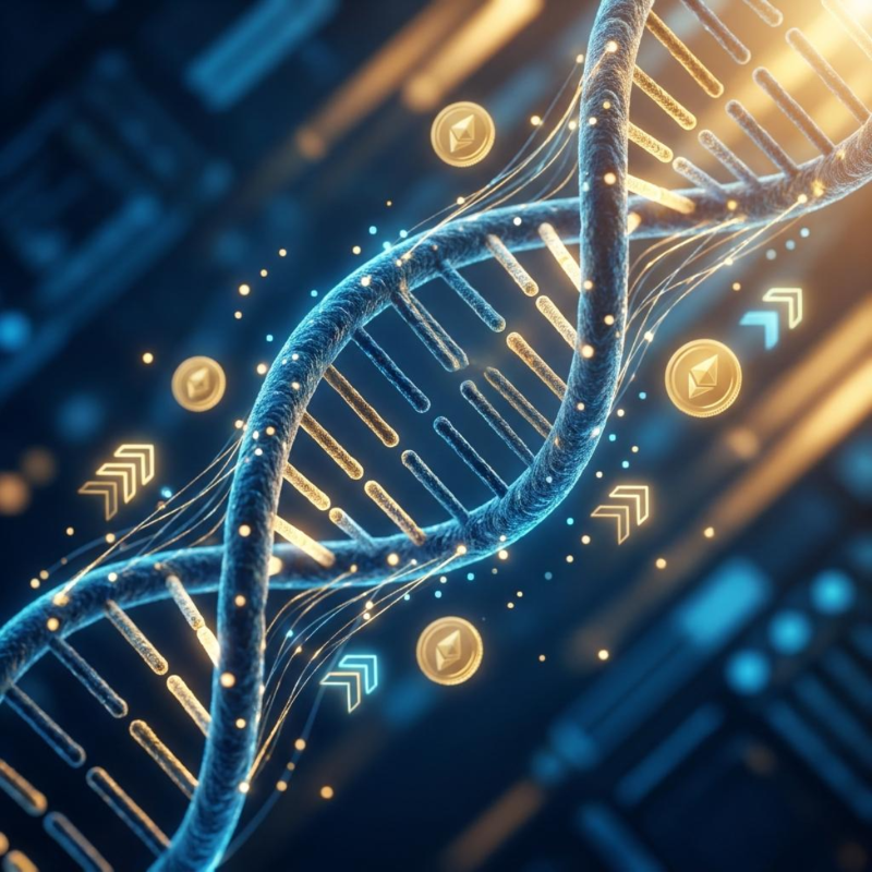 AI 신약 개발 투자와 자산 성장을 상징하는 프리미엄 인포그래픽