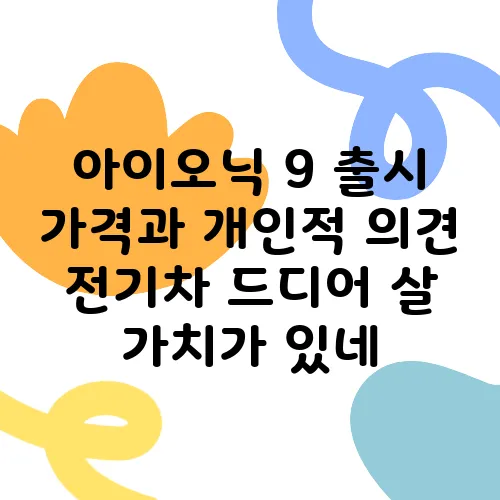 아이오닉 9 출시 가격과 개인적 의견 전기차 드디어 살 가치가 있네