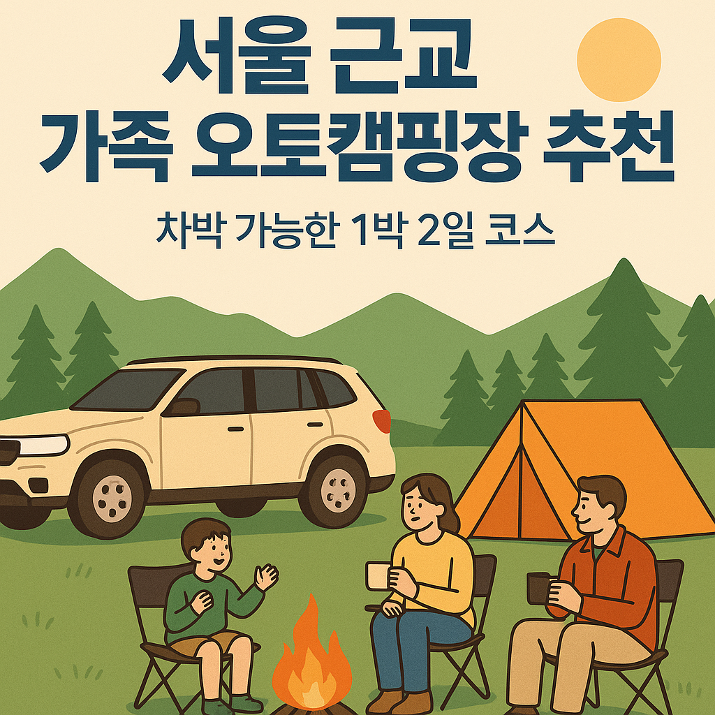서울 근교 가족 오토캠핑장 추천 차박 가능한 1박 2일 코스 TOP5