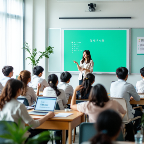 강의실에-교육을-수강하는-학생과-교사