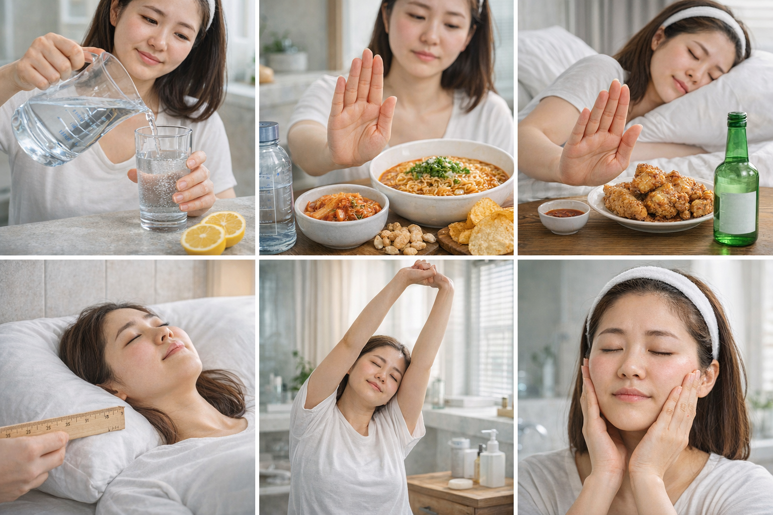 얼굴 붓기 줄이는 습관