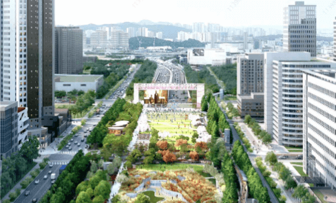 동탄 경부고속도로 상부공원 조감도