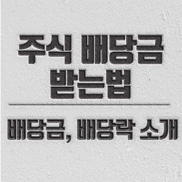 배당에 대한 모든 것을 소개