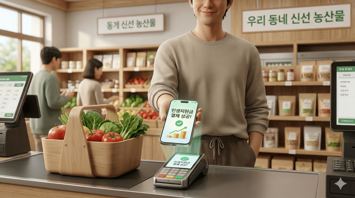 민생지원금 동네 마트 결제 성공 모습