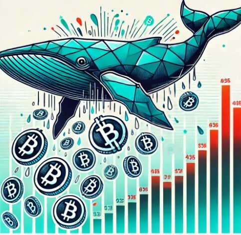고래와 비트코인 매도 그래프가 함께 있는 그림