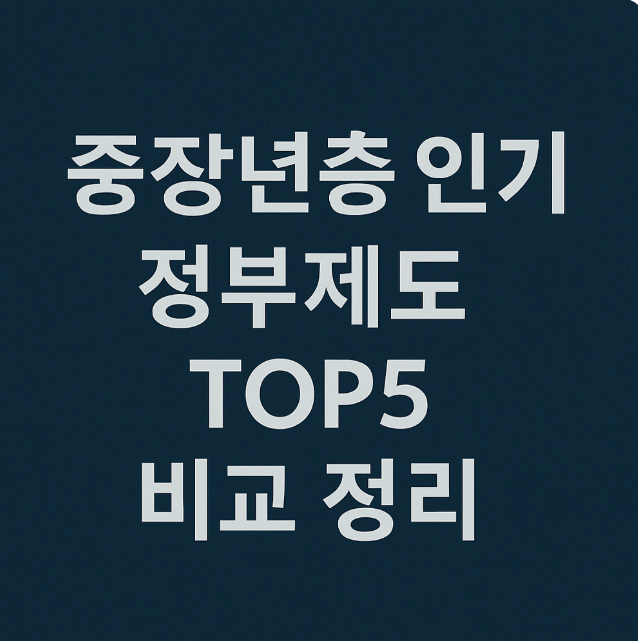 중장년층 인기 정부제도 TOP5 비교 정리 관련 이미지 사진