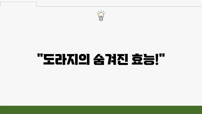 도라지의 효능 요약