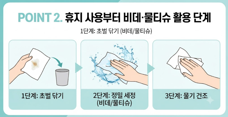 대변 잘 닦는법